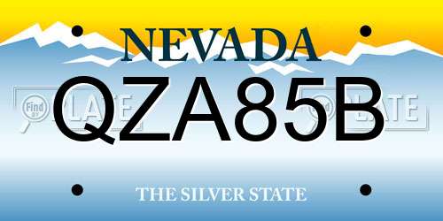 QZA85B Nevada License Plate