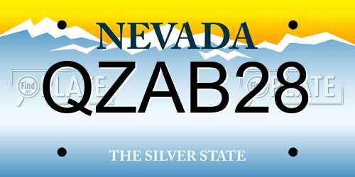 QZAB28 Nevada License Plate