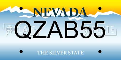 QZAB55 Nevada License Plate