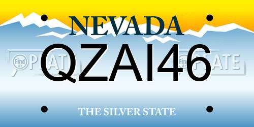 QZAI46 Nevada License Plate