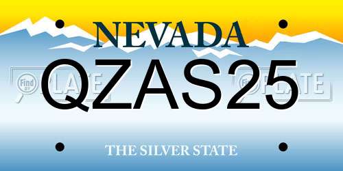 QZAS25 Nevada License Plate