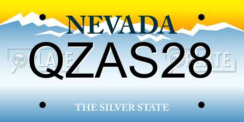 QZAS28 Nevada License Plate
