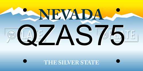 QZAS75 Nevada License Plate