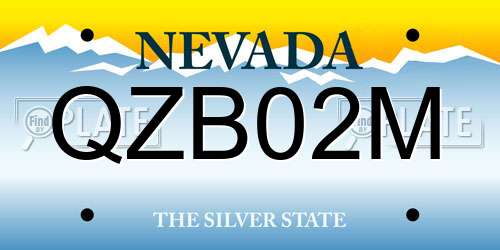 QZB02M Nevada License Plate