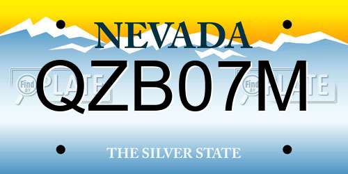 QZB07M Nevada License Plate