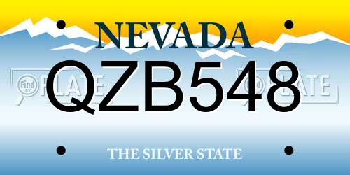 QZB548 Nevada License Plate