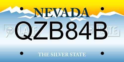 QZB84B Nevada License Plate