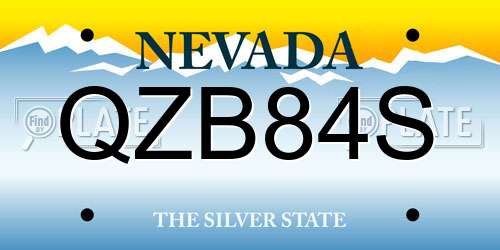 QZB84S Nevada License Plate
