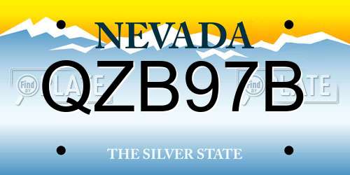 QZB97B Nevada License Plate