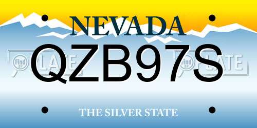 QZB97S Nevada License Plate