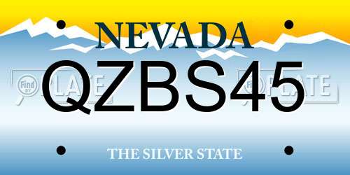 QZBS45 Nevada License Plate