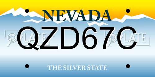 QZD67C Nevada License Plate