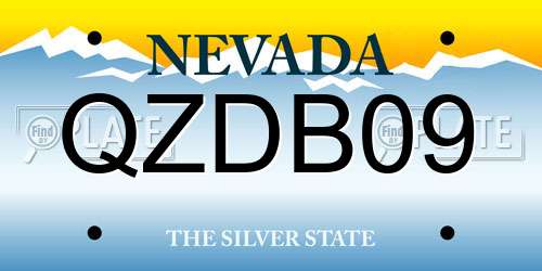 QZDB09 Nevada License Plate