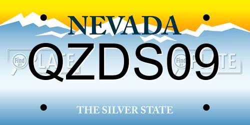 QZDS09 Nevada License Plate
