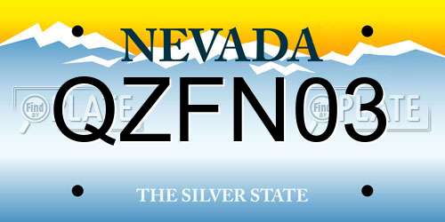 QZFN03 Nevada License Plate
