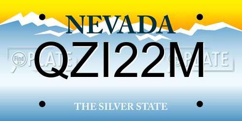 QZI22M Nevada License Plate