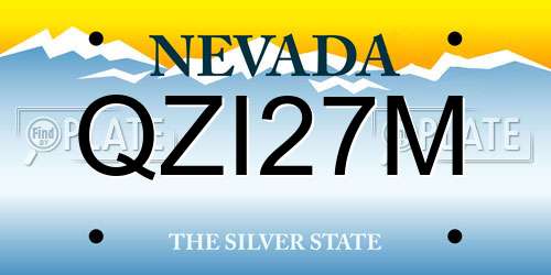 QZI27M Nevada License Plate