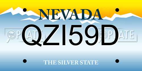 QZI59D Nevada License Plate