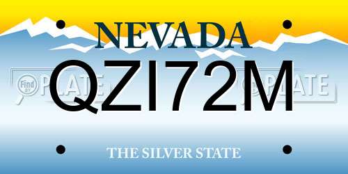 QZI72M Nevada License Plate
