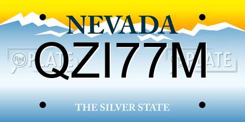 QZI77M Nevada License Plate