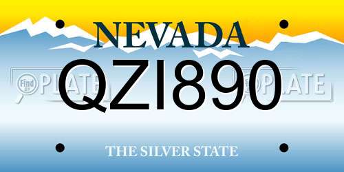 QZI890 Nevada License Plate
