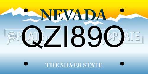 QZI89O Nevada License Plate