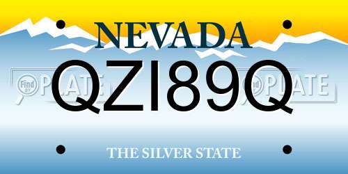 QZI89Q Nevada License Plate