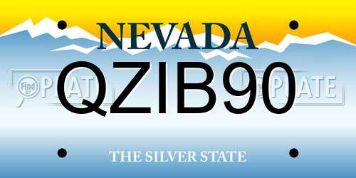 QZIB90 Nevada License Plate