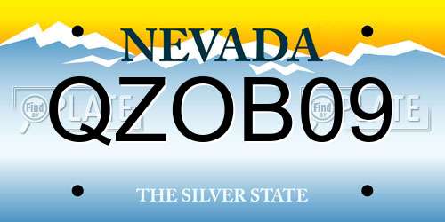 QZOB09 Nevada License Plate