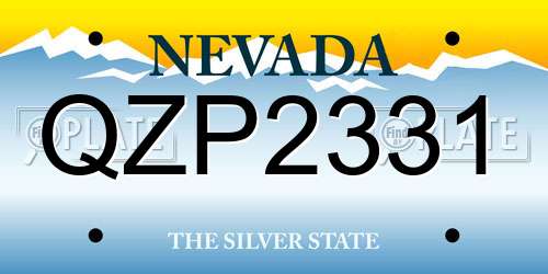 QZP2331 Nevada License Plate