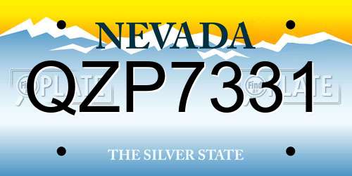 QZP7331 Nevada License Plate
