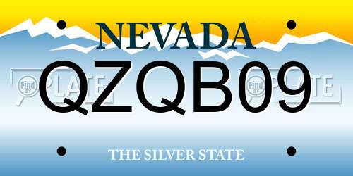 QZQB09 Nevada License Plate