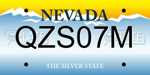 QZS07M Nevada License Plate