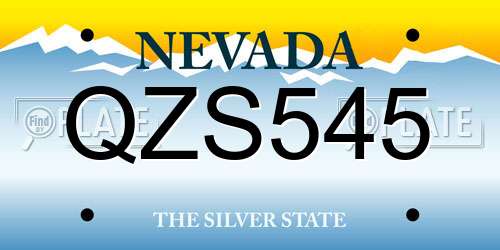 QZS545 Nevada License Plate