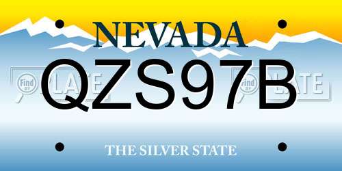 QZS97B Nevada License Plate
