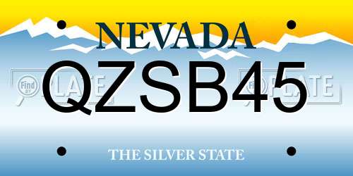 QZSB45 Nevada License Plate