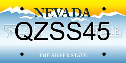 QZSS45 Nevada License Plate
