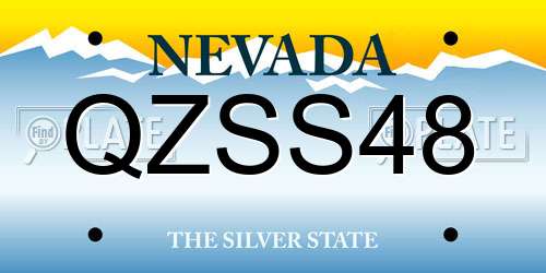 QZSS48 Nevada License Plate