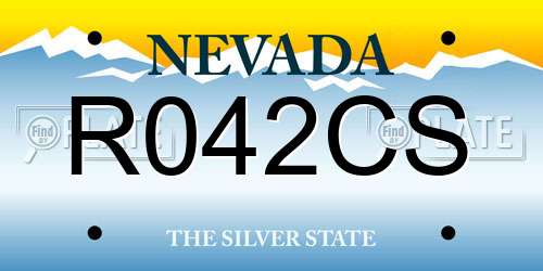 R042CS Nevada License Plate