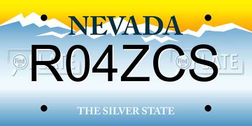 R04ZCS Nevada License Plate