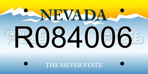 R084006 Nevada License Plate