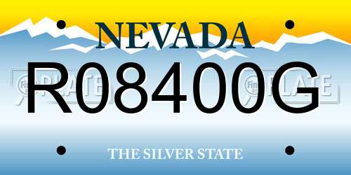 R08400G Nevada License Plate