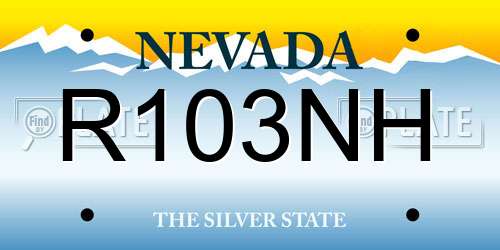 R103NH Nevada License Plate