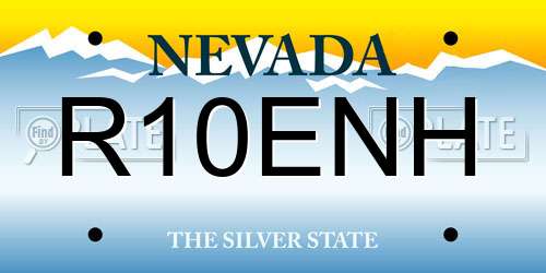 R10ENH Nevada License Plate