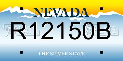 R12150B Nevada License Plate