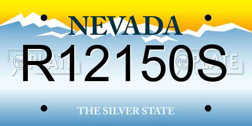 R12150S Nevada License Plate