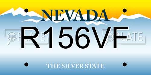 R156VF Nevada License Plate