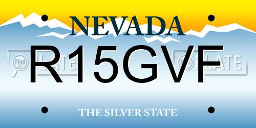 R15GVF Nevada License Plate