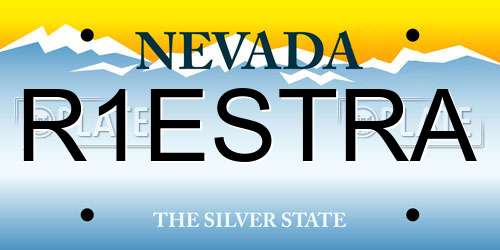 R1ESTRA Nevada License Plate