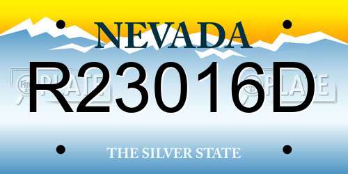 R23016D Nevada License Plate
